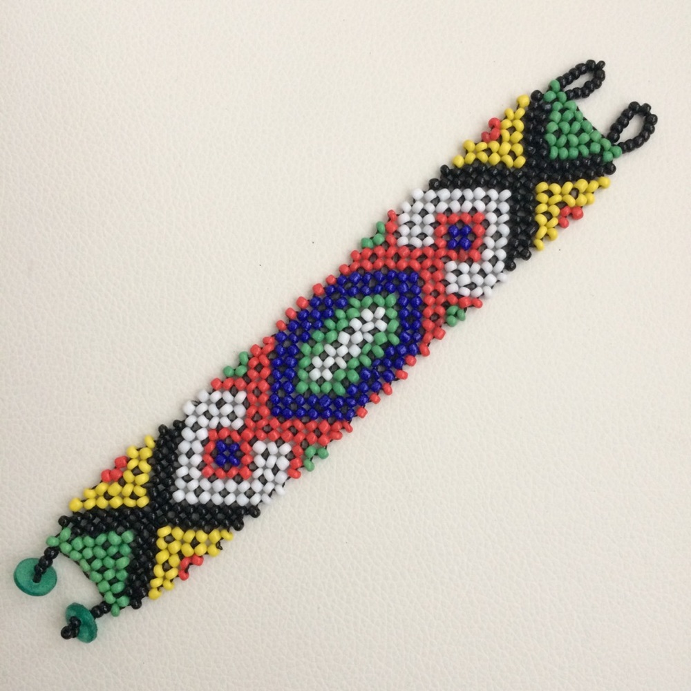 Handmade ethnic tribal beaded bracelet OS